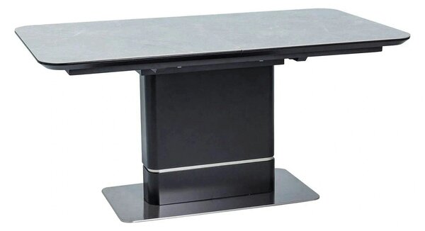 Masa PALLAS, gri cu efect de marmura/negru, 160/210x90x76 cm