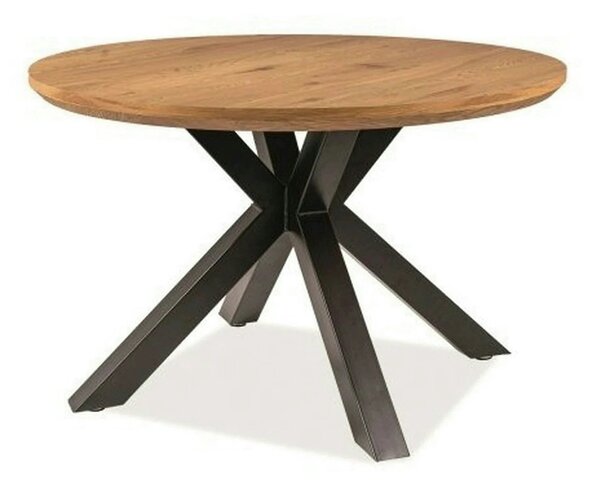 Masa rotunda sufragerie RITMO, stejar/negru, 120x120x78 cm