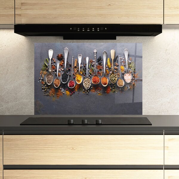 Panou Sticla Bucatarie, 30x40cm, Protectie aragaz, Antistropi, Termorezistent, Alimente, Condimente, Spices Black Board