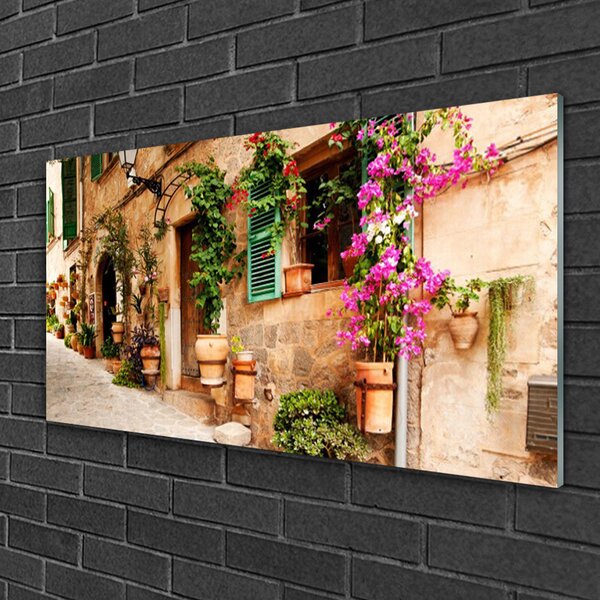 Tablou pe sticla Casa Arhitectura Brown