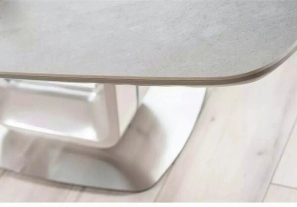 Masa ARMANI, gri cu efect de marmura, 160/220x90x76 cm