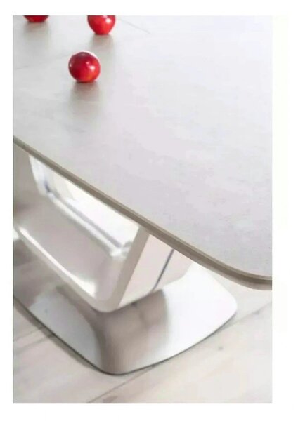 Masa ARMANI, gri cu efect de marmura, 160/220x90x76 cm