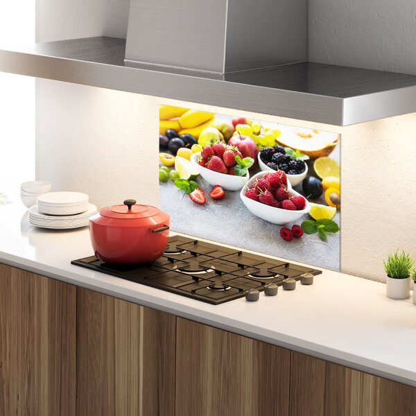 Panou Sticla Bucatarie, 30x40cm, Protectie aragaz, Antistropi, Termorezistent, Alimente, Fructe, Heart Fresh Fruits