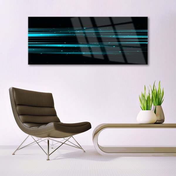Tablou pe sticla Abstract Art Albastru Negru