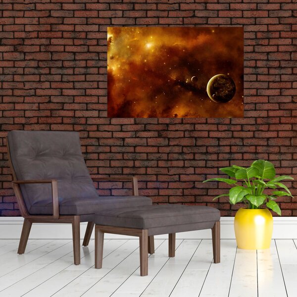 Tablou - Planete cu nebuloasă (90x60 cm)