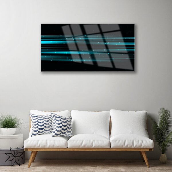 Tablou pe sticla Abstract Art Albastru Negru