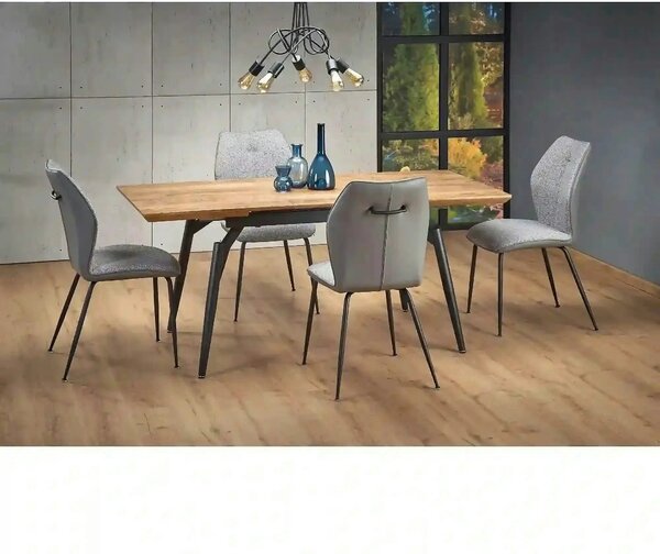 Masa extensibila CAMBELL, negru/stejar, 140/180x80x74 cm