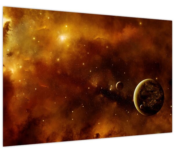 Tablou - Planete cu nebuloasă (90x60 cm)