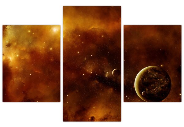 Tablou - Planete cu nebuloasă (90x60 cm)