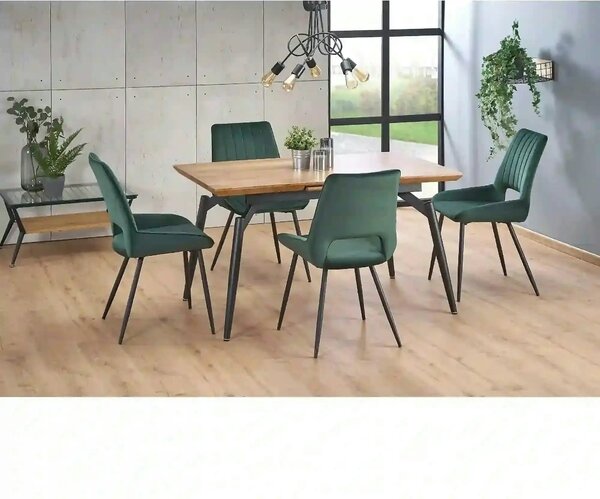 Masa extensibila CAMBELL, negru/stejar, 140/180x80x74 cm