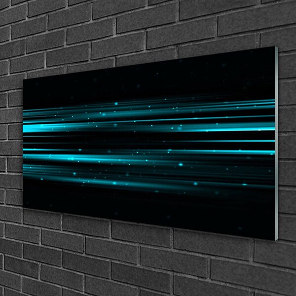 Tablou pe sticla Abstract Art Albastru Negru
