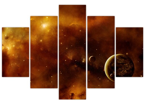 Tablou - Planete cu nebuloasă (150x105 cm)