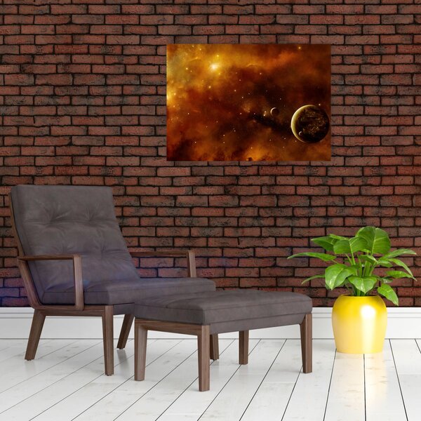 Tablou - Planete cu nebuloasă (70x50 cm)