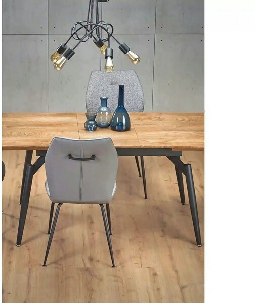 Masa extensibila CAMBELL, negru/stejar, 140/180x80x74 cm