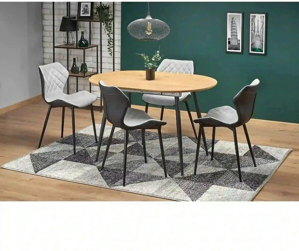 Masa extensibila COLORADO, stejar auriu/negru, 120/160x80x74 cm