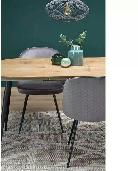Masa extensibila COLORADO, stejar auriu/negru, 120/160x80x74 cm