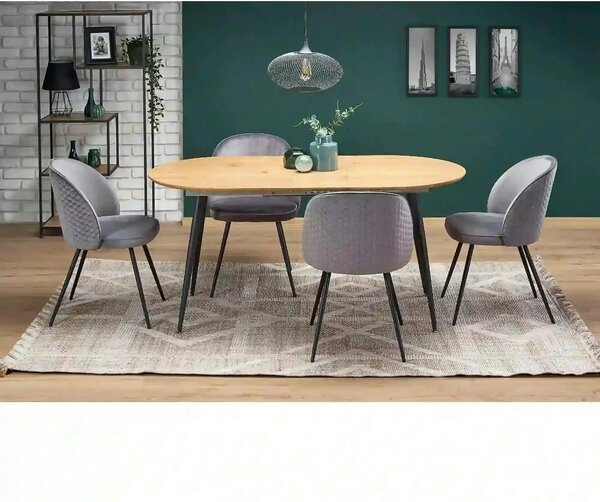 Masa extensibila COLORADO, stejar auriu/negru, 120/160x80x74 cm