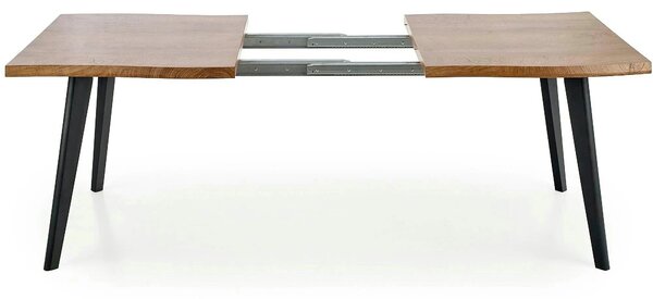 Masa extensibila bucatarie DICKSON, stejar natural/negru, 150/210x90x7