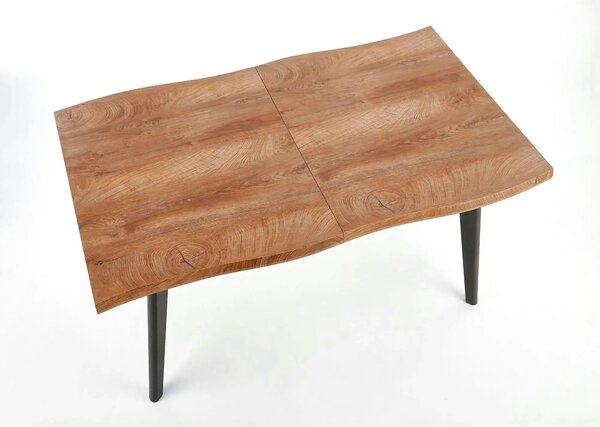 Masa extensibila bucatarie DICKSON, stejar natural/negru, 150/210x90x7
