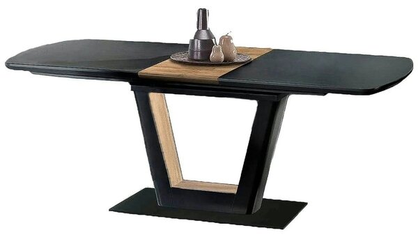 Masa extensibila FARREL, nuc/negru, 160/200x90x77 cm