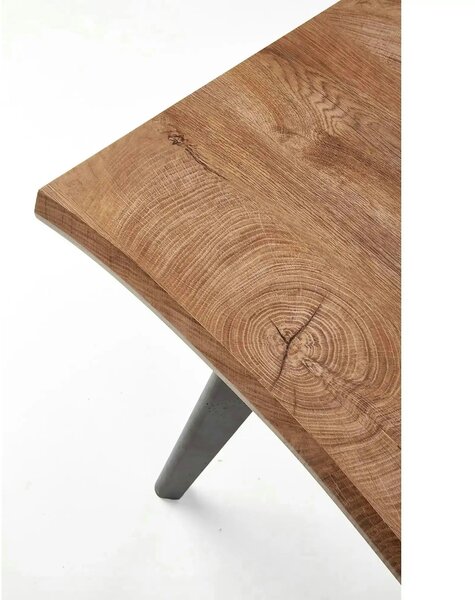 Masa extensibila bucatarie DICKSON, stejar natural/negru, 150/210x90x7