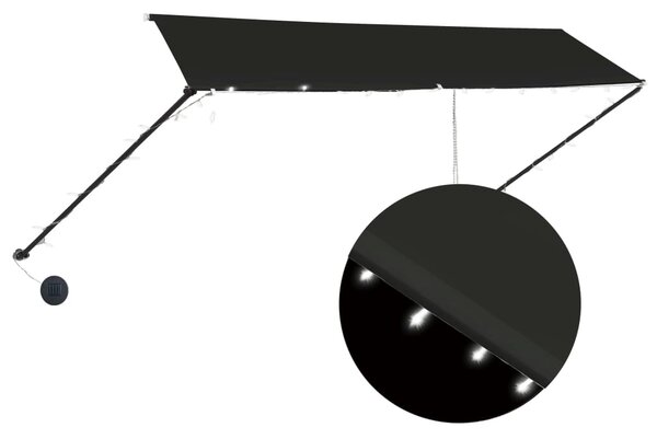 Copertină retractabilă cu LED, antracit, 350 x 150 cm