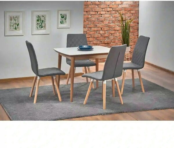 Masa extensibila BARRET, alb/stejar, 90/190x80x75 cm