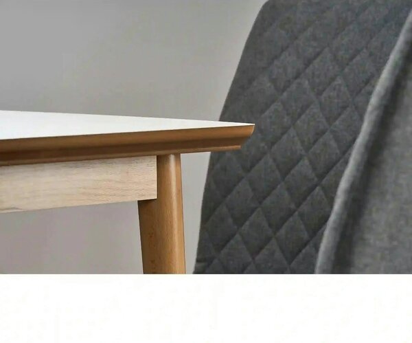 Masa extensibila BARRET, alb/stejar, 90/190x80x75 cm
