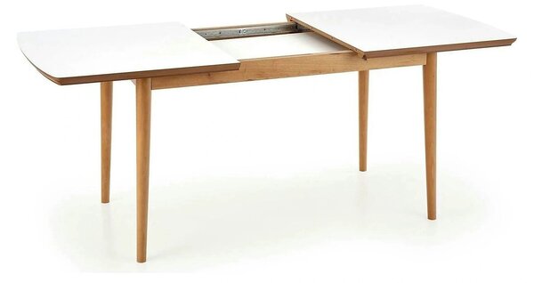 Masa extensibila BARRET, alb/stejar, 90/190x80x75 cm