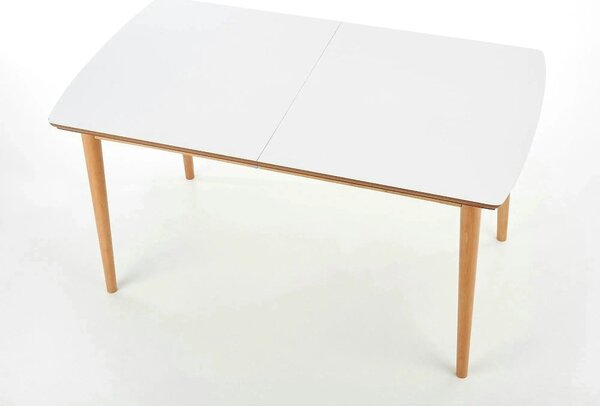 Masa extensibila BARRET, alb/stejar, 90/190x80x75 cm