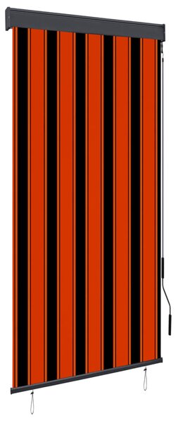 Jaluzea tip rulou de exterior, portocaliu și maro, 100 x 250 cm