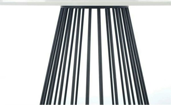 Masa rotunda sufragerie BRODWAY, alb cu efect de marmura, 110x110x75 c