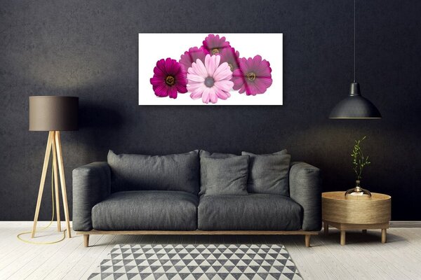 Tablou pe sticla Flori Floral Roșu Roz