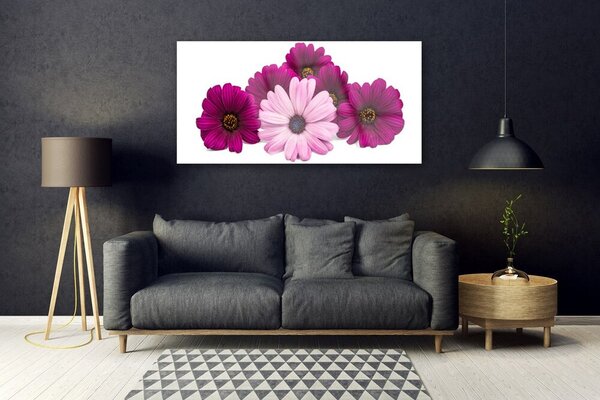 Tablou pe sticla Flori Floral Roșu Roz