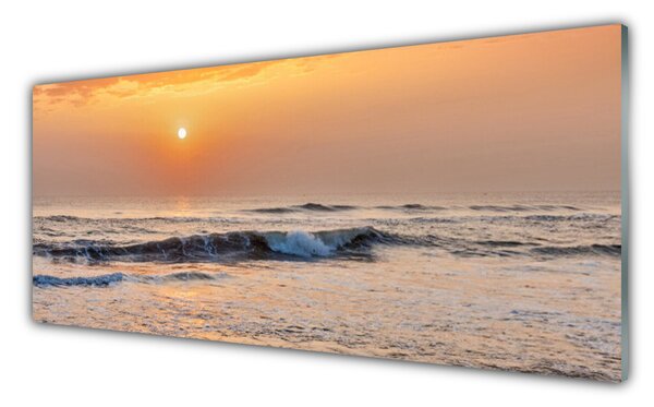 Tablou pe sticla Marea Peisaj Gri Galben