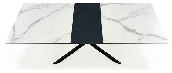 Masa living marmura DIESEL, alb/negru, 160/200x90x76 cm