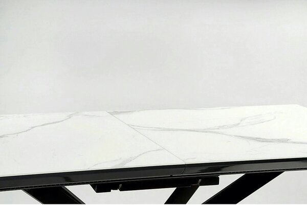 Masa living marmura DIESEL, alb/negru, 160/200x90x76 cm