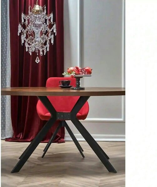 Masa LOCARNO, nuc/negru, 170x90x76 cm