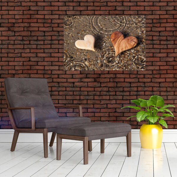 Tablou - Inimile din lemn (90x60 cm)