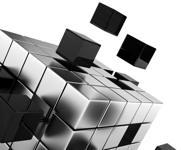 Tablou cubul strategic în design alb-negru