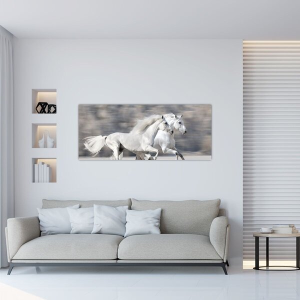 Tablou - Cai albi în timpul iernii (120x50 cm)