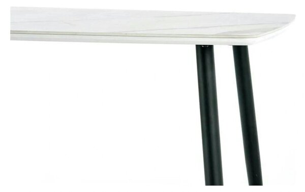 Masa MARCO, alb/negru, 120x70x77 cm