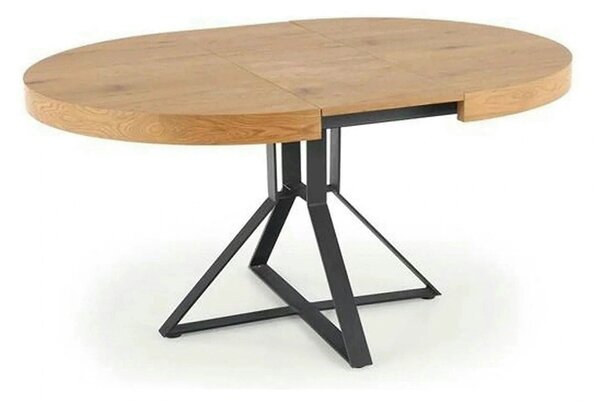 Masa extensibila MERCY, stejar/negru, 120/160x120x80 cm
