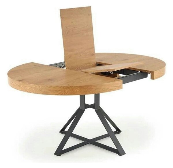Masa extensibila MERCY, stejar/negru, 120/160x120x80 cm