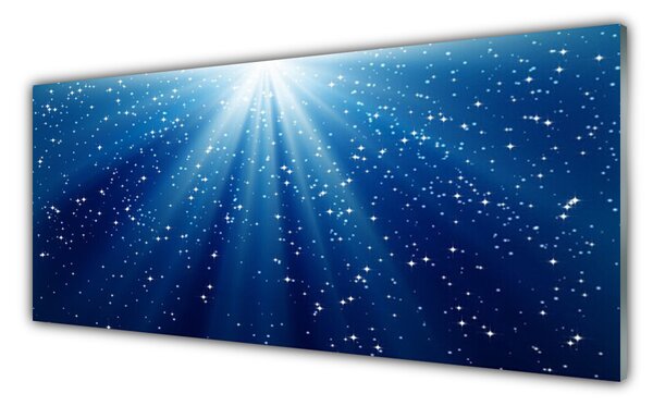Panou sticla bucatarie Abstract Art Albastru Alb
