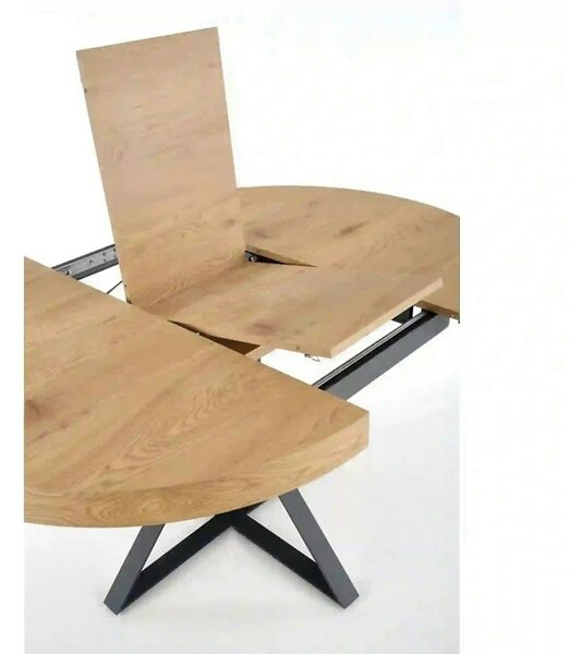 Masa extensibila MERCY, stejar/negru, 120/160x120x80 cm
