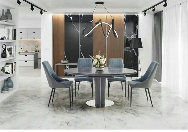 Masa extensibila RICARDO, gri, 120/160x120/76 cm