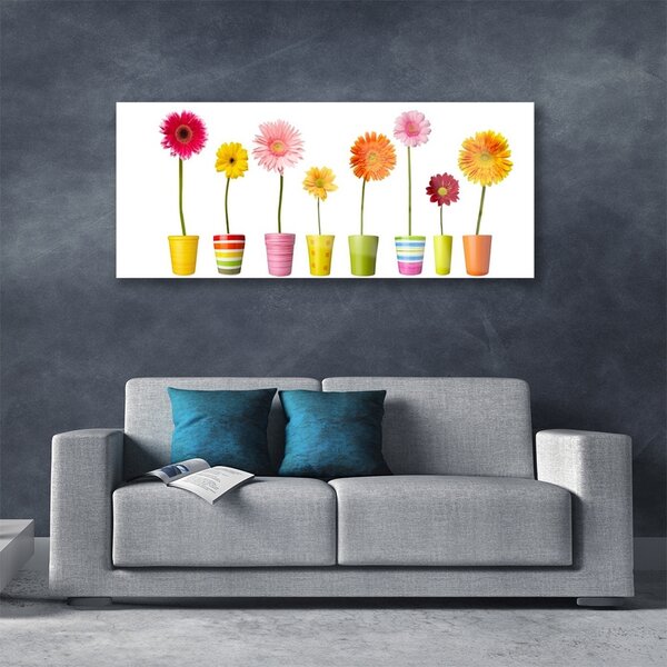 Tablou pe sticla Flori Floral Multi