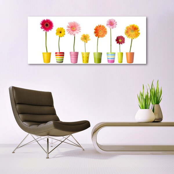Tablou pe sticla Flori Floral Multi