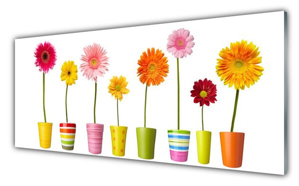 Tablou pe sticla Flori Floral Multi